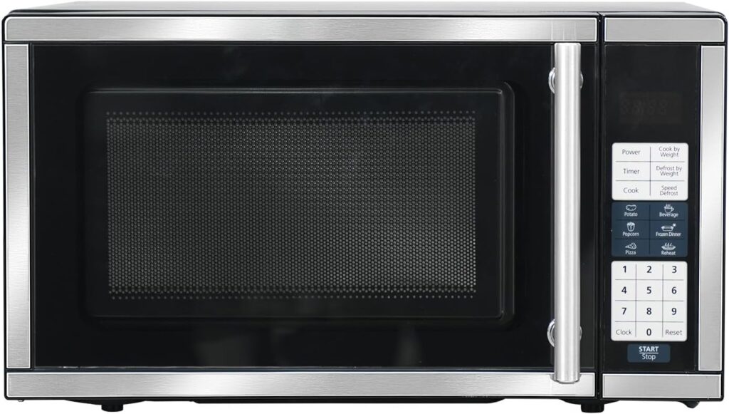 Microwave Countertop 0.7 Cu.ft. Compact Small Microwave 700W, 6 Auto Menus with One-Touch Express Cook, 10 Power Levels, Child Lock, Space-Saving for Apartment Dorms