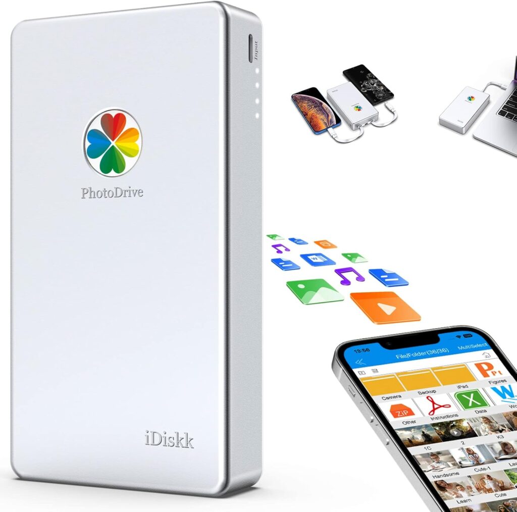 iDiskk 2TB App-le Certified External Hard Drive for iPhone 17 & iPad Android Mobile 2TB iPhone Hard Disk,MacBook and PC, Photo Stick to Backup Photos/Videos,Files for iPhone17/16/15/14