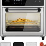 Air Fryer Toaster Oven Combo,10-in-1 12.6QT Compact Countertop Oven,9 Touch Screen Presets & 1 DIY Function,Easy Digital Controls,4 Accessories Included,Stainless Steel,Kitchen Elite