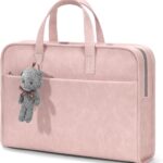 Protective Sleeve Case Bag Compatible with MacBook Pro 16 Inch, 15.6 inch, HP, Dell, Acer Aspire, Asus Notebook, Computer Bag with Shoulder Strap,Pocket,Handle, Pink