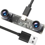 1200P Global Shutter USB Camera Module Synchronization 3D Stereo Camera with No Distortion Dual Lens 120fps High Speed Webcam for Robot & Lightburn