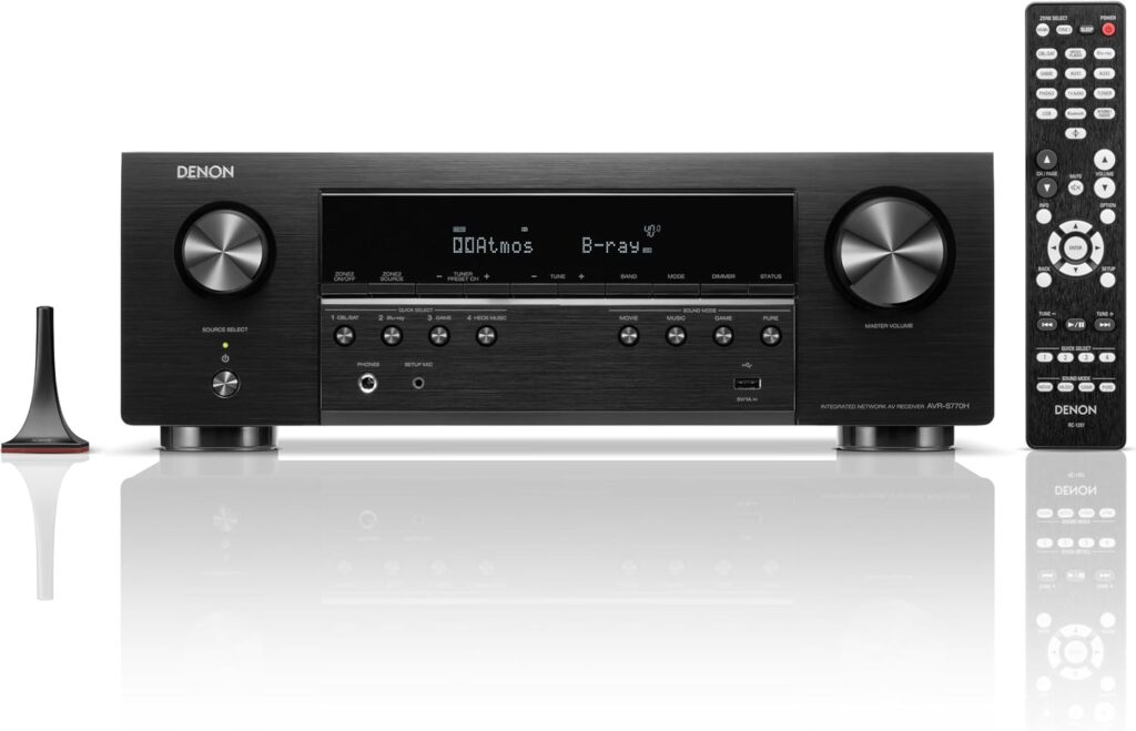 Denon AVR-S770H 7.2 Ch Home Theater Receiver – 8K UHD HDMI Receiver (75W X 7), Wireless Streaming via Built-in HEOS, Bluetooth & Wi-Fi, Dolby TrueHD, DTS Neural:X & DTS:X Surround Sound