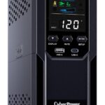 CyberPower CP1500AVRLCD3 Intelligent LCD UPS System, 1500VA/900W, 12 Outlets, 2 USB Ports, AVR, Mini Tower, Black