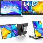 Laptop Screen Extender, 14″ FHD 1200P IPS External Portable Monitor for Laptop, Plug & Play Dual Screen Monitor for 14″-17″ Laptops, Compatible with Mac, Wins, Chrome, Android, Dex