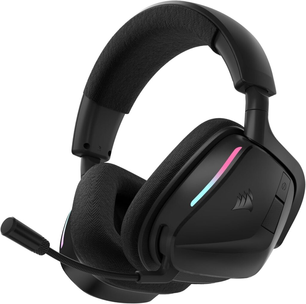 Corsair Void v2 Wireless Gaming Headset with Bluetooth for PC, PS5, PS4, Switch, Mobile – Dolby Atmos, 70 Hr Battery, Dual Wireless, Lightweight, Fast Charging – Carbon