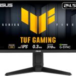 ASUS TUF Gaming Series 5 24.5” 1080P Gaming Monitor (VG259QMRL5A) – Full HD, Fast-IPS Panel, 310Hz, 0.3ms, DisplayHDR400, 99% sRGB, Height Adjustable, DisplayWidget, Gaming AI, 3 yr Warranty