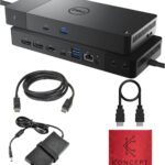 WD22TB4 Dell Thunderbolt 4 Dock 40Gbps USB-C/USB-A 1 Year Warranty – Docking Station with 180W, HDMI, DisplayPort Cables & Cleaning Cloth – Supports Dual/Triple Monitors & 4K Displays