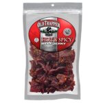 Old Trapper Beef Jerky, Hot & Spicy 8 Ounce Individual Pack, Tender and Spicy Meat Snacks for Lunches or Between Meals, 11 Grams of Protein and 70 Calories per Serving (Pack of One)