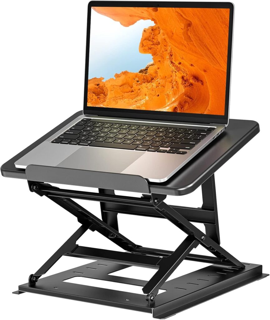 HUANUO Adjustable Laptop Riser – 9 Adjustable Angles, Easy Sit or Stand, Fits 15.6 Inch Laptop & Notebook