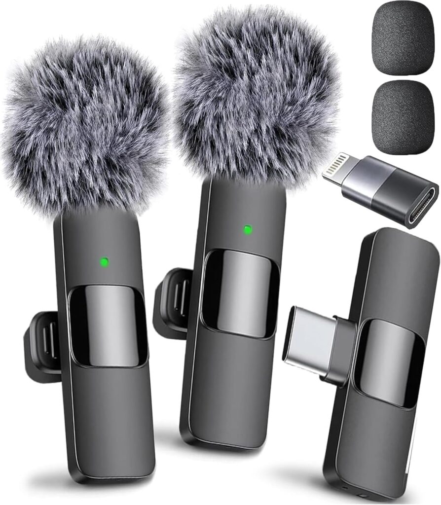 Mini Mic Pro (Latest Model) – Professional Wireless Microphone for iPhone, iPad, Android, Lavalier Microphone for Video Recording – iPhone Mic Crystal Clear Recording with USB-C for Content Creators