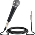 Pyle Microphone, Dynamic Cardioid, XLR Cable Included, Unidirectional, Rugged Construction, Built-in Pop Filter, Perfect for Stage & Studio, High Gain, Ultra-Wide Frequency Response, 15ft Cable