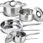 FUGA CRAFT 7-Piece Stainless Steel Cookware Set, Kitchen Pots and Pans for Gas, Induction & Ceramic Stovetops, Oven & Dishwasher Safe