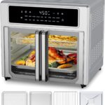 Kitchen Elite®Air Fryer French Door Oven,26.4 Qt Easy Cleanup & Use Large Countertop Toaster Oven Combo,18 Presets & 1 Preheat & 1 Light,Multi-Layer Cooking,4 Accessories,Stainless Steel