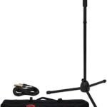 Rockville Wired Pro MIc Kit 1 – High-End Metal Microphone+Mic Stand+Carry Bag+Cable, Black