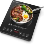 AMZCHEF Portable Induction Cooktop with 4 Preset Menus, 20 Temperature & Power Settings,1800W Countertop Burner, Safety Functions,4H Timer, Electric Hot Plate for Kitchen, RV, Apartment, Room