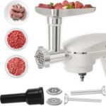 Instant Meat Grinder Attachment for Stand Mixer, Includes Grinding Plates, Cutting Blade, Tube, Food Tray, Pusher and Feeder Housing