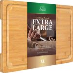 Extra Large Cutting Board, 17.6″ Bamboo Cutting Boards for Kitchen with Juice Groove and Handles Kitchen Chopping Board for Meat Cheese board Heavy Duty Serving Tray, XL, Empune