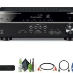 Yamaha RX-V385 5.1-Channel Surround Sound 4K Ultra HD AV Receiver with Bluetooth Home Theater System Bundle with Accessories