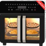Air Fryer Toaster Oven Combo, 24 QT Fench Door Countertop Toaster Oven, 360 Degree Air Flow, 15 Cooking Functions, Digital Controls, 13 Accessories Included, Non-toxic Food Grade Stainless Steel