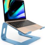 Ergonomic Aluminum Laptop Mount – Detachable Riser Stand Compatible with MacBook Pro/Air HP Lenovo Samsung Dell, All 10-17.3″ Laptops (Sky Blue)