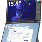 VisionOwl 15.6″ Dual Foldable Portable Monitor 1080P, 107% sRGB, ΔE