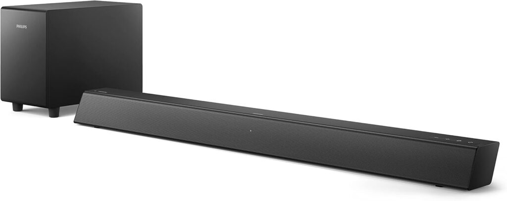 PHILIPS B5306 2.1-Channel Soundbar with Wireless Subwoofer & Roku TV Ready, Black