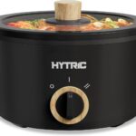 Hytric Hot Pot Electric, 2.5L Portable Electric Pot with Non-Stick Coating, Multi-functional Cooker for Stir Fry, Steak, Noodles, Soup, Portable Ramen Cooker for Dorm and Office, Black