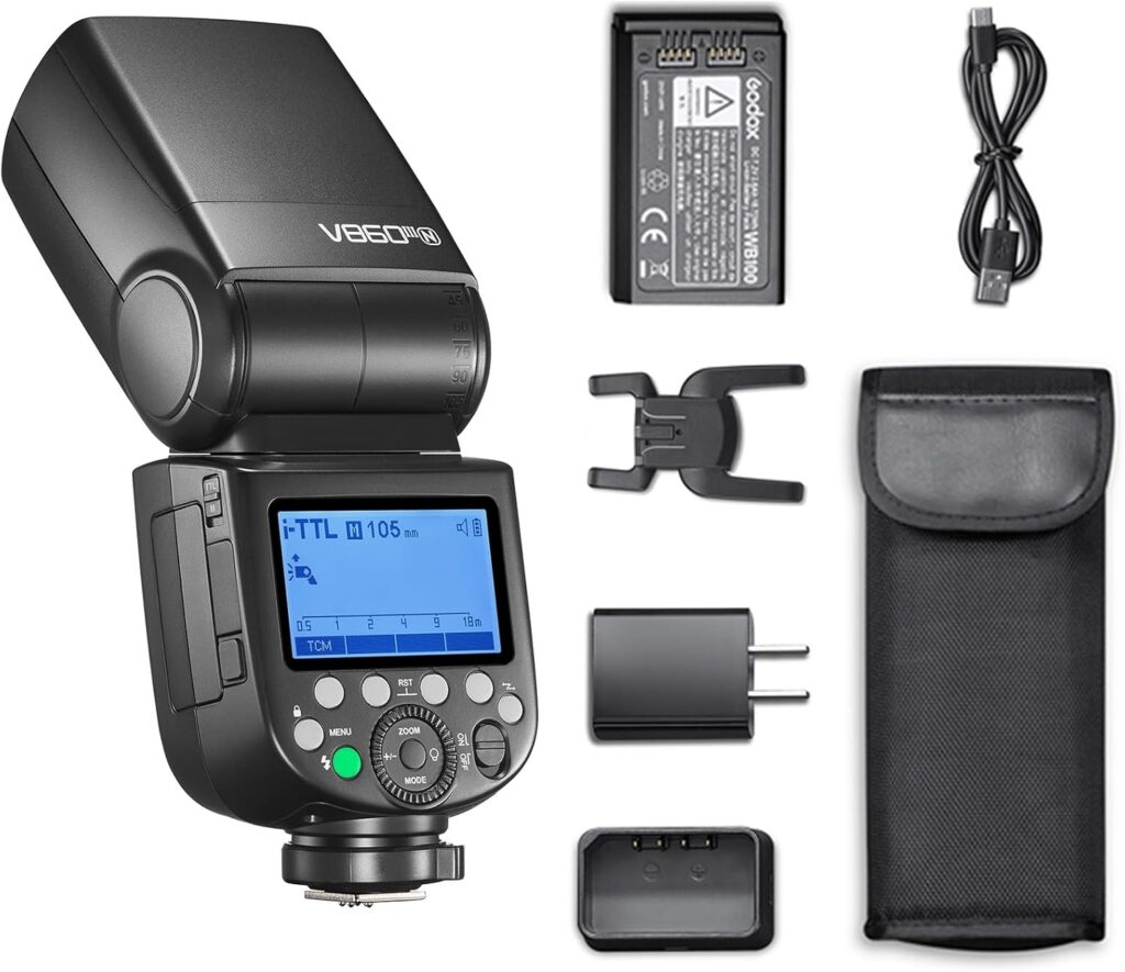 Godox V860III-N Flash for Nikon Camera Flash Speedlite Speedlight 7.2V/2600mAh Li-ion Battery, 2.4G Wireless HSS 1/8000 1.5s Recycle Time 10 Levels LED Modeling Light for Nikon (Upgraded V860II-N)