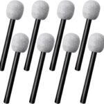 8 PCS Microphone Prop,Plastic Bling Glitter Microphone, Fake Party Decor Prop for Kids,Costume,Birthday Party,Halloween
