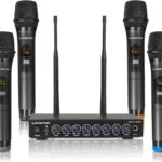 Sound Town 200 Channels Wireless Microphone Karaoke Mixer System, with 4 Metal Handheld Microphones, Optical (Toslink), AUX, for Smart TV, Home Theater, Sound Bar (SWM16-4MEGA)