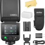 Godox V480F TTL Camera Flash for Fujifilm Camera Flash Speedlite Speedlight Light,GN50,7.2V/2200mAh Li-ion Battery,2.4G HSS 1/8000s,650 Full-Power Flashes,1.7s Recycle Time,10 Levels LED Modeling Lamp