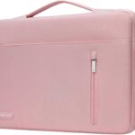 MOSISO 360 Protective Laptop Sleeve 16 inch, 15-15.6 inch Laptop Case, Compatible with MacBook Air 15 inch M4 M3 M2/Pro 16 inch M4 M3 M2 M1, HP Acer Notebook,Horizontal Bag with Belt&Right Pocket,Pink