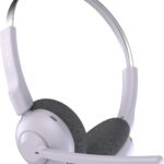 JLab Go Work Pop On-Ear Wireless Headset, Lilac, 50+ Hours Playtime, Bluetooth Multipoint, Rotating Boom Mic, Noise Canceling MEMS Microphone, Light-Weight and Portable, for PC/Mac or Mobile