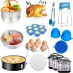 Accessories for Instant Pot, 73 PCS Accessories for Pressure Cooker for 5/6/8 Qt Electric Pressure Cooker -2 Steamer Baskets, Steamer Rack, Non-stick Springform Pan, Egg Rack