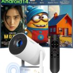 【Electric Focus】Magcubic Mini Projector 4K Support, Portable Projector with WiFi 6 and Bluetooth 5.4, Smart Proyector, 5W Soundbase Speaker, 180°Rotation for Home Theater