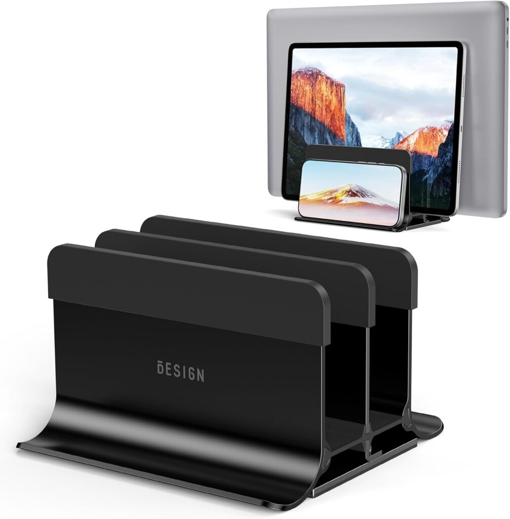 BESIGN LS13 Vertical Laptop Stand Holder for Desk, 4 in 1 Desktop Stand Holder for Laptops, Tablets, Smart Phones