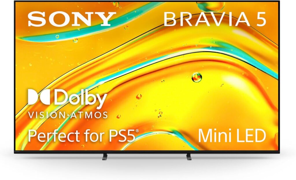 Sony BRAVIA 5 65 Inch TV, Mini LED, 4K Smart Google TV, XR Processor with AI Technology,120hz Television with Dolby Vision/Atmos, Exclusive Features for PlayStation®5, K-65XR50, 2025 Model