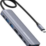 USB C Hub Docking Station Dual Monitor for Laptop, MacBook Air/Pro Dock Adapter Multiport Dongle with 2 HDMI Ports 4K 60Hz, 100W PD Charging, 3 USBA 3.0 & USBC