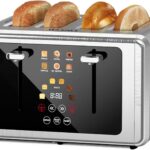 whall 4 Slice Touch Screen Toaster, Stainless Steel Toasters Digital Timer, Dual Control Panel Toasters,6 Shade Settings&6 Bread Types, Smart Wide Slots, Bagel, Cancel, Defrost