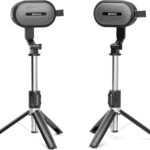 SOWO Wireless Dual Bluetooth Speakers Set, Adjustable Stands 2Pcs, High-Fidelity Stereo Sound, Smart Pairing Sync, Surround Sound with Portable Lightweight Case for Home, Travel, Party, Birthday