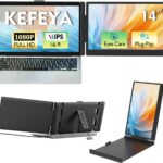 KEFEYA Laptop Screen Extender, 14″ 1080P FHD IPS Laptop Monitor Extender for Home Office, Dual Travel Monitor for Laptops 13-17.3″, USB-C HDMI Plug-Play for MacOS Windows PS Switch Xbox Phone Pad