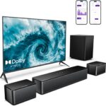 ULTIMEA 5.1 Sound Bar with Dolby Atmos, 410W Surround Sound System for TV, 3D Sound Bars for Smart TV with Subwoofer, Adjustable Surround and Bass, Home Audio Soundbars for TV, HDMI eARC, Poseidon D60