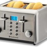 Toastmaster 4-Slice Digital Toaster – Stainless Steel with Reheat, Frozen, Bagel & Cancel Buttons – Kitchen Essential for Toasting Sandwich Bread – Four-Slot Toaster with Digital Display