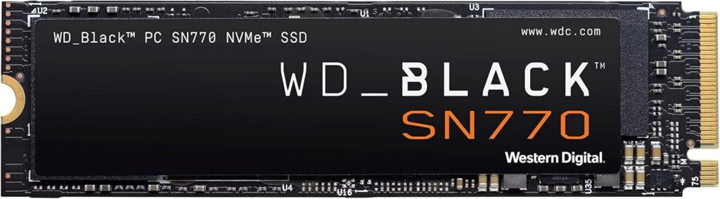 WD_BLACK 1TB SN770 NVMe Internal Gaming SSD Solid State Drive – Gen4 PCIe, M.2 2280, Up to 5,150 MB/s – WDS100T3X0E – [Previous Generation]