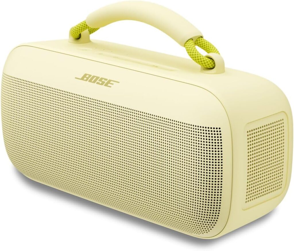 Bose SoundLink Max Bluetooth Speaker – Portable Wireless Party Speaker, IP67 Waterproof, Rope Handle, Up to 20 Hours of Playtime, USB-C, Built-in 3.5mm AUX Input, Citrus Yellow – Limited Edition Color