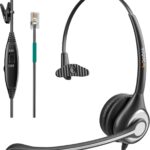 Wantek Corded Telephone Headset Mono w/Noise Canceling Mic for Avaya Aastra Allworx Adtran Alcatel Lucent AltiGen Comdial Digium Gigaset InterTel Mitel Plantronics MiVoice Landline Deskphones(F600S1)