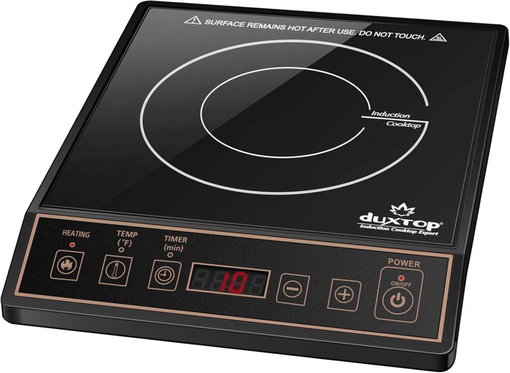 Duxtop 1800W Portable Induction Cooktop Countertop Burner, Gold 9120MC/BT-M20B