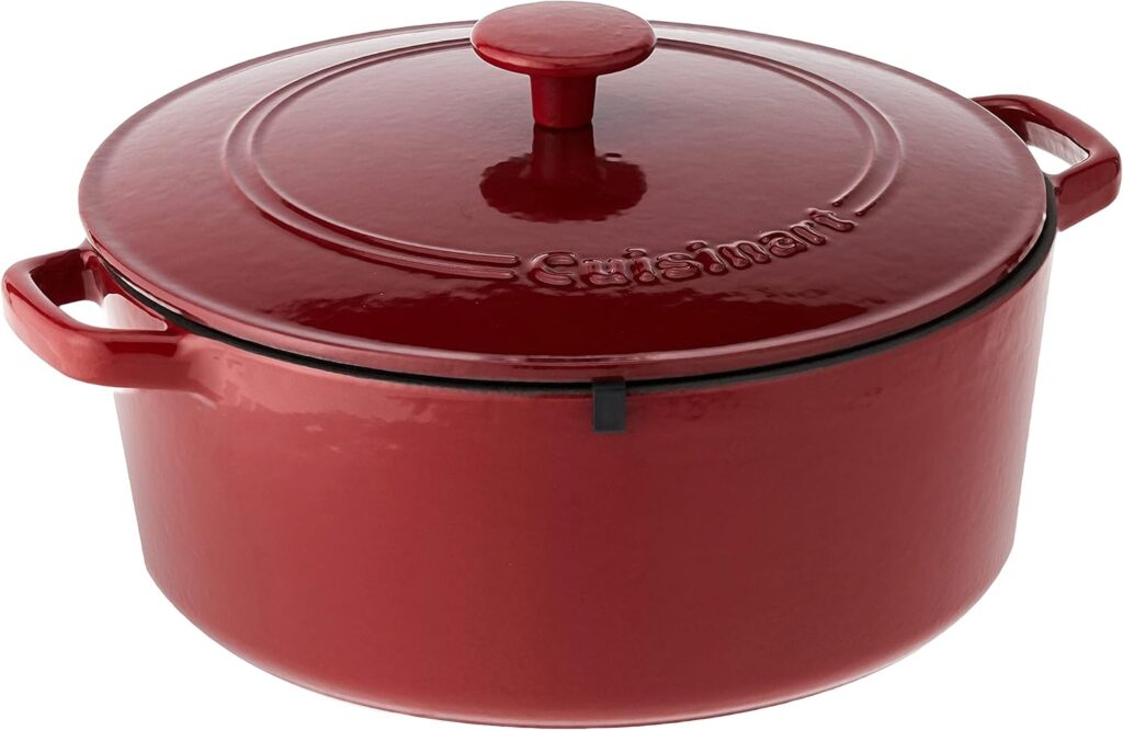 Cuisinart Chef’s Classic Enameled Cast Iron Round Covered Casserole (Cardinal Red, 7- Quart)