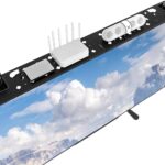 WALI TV Top Shelf, Adjustable Monitor Shelf with 2 Storage Boxes, Stitchable Floating TV Stand Holds Up to 5.5lbs for Speaker, Media Boxes, Game Console, Router Shelves 34.65×4.3” (TSH004-2B), Black