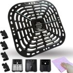 6QT Air Fryer Tray for Instants Pot Vortex Plus 6 in 1 6QT XL Air Fryer, Premium Air Fryer Grill Pan Crisper Plate Grate Grid Rack Shelf for Gourmias GAF680/GAF685 6QT Air fryers, Nonstick